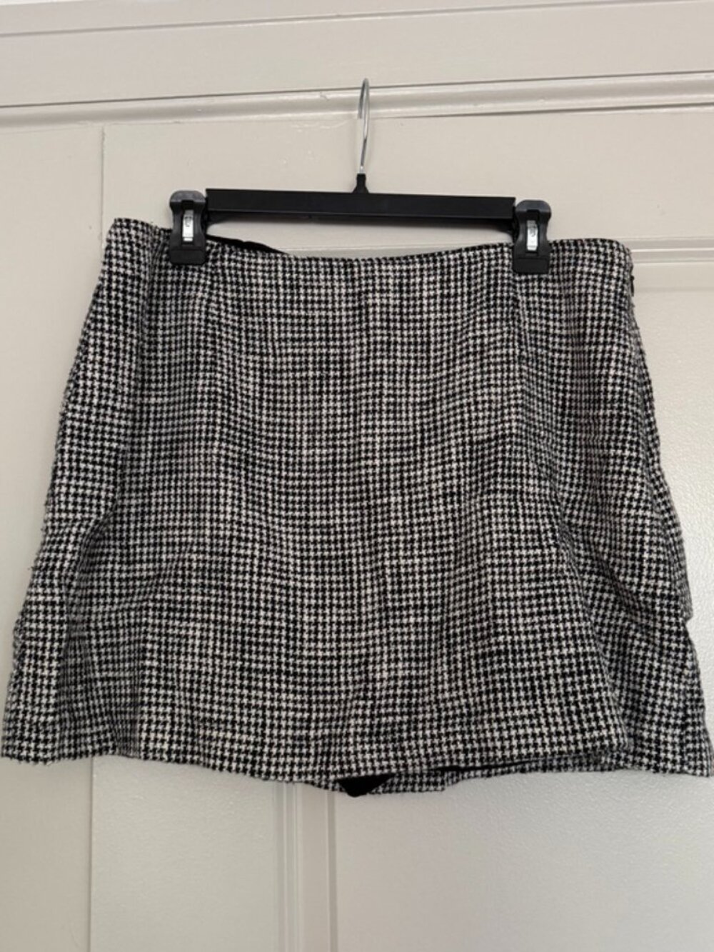 Abercrombie & Fitch Houndstooth Tweed Mini Skort Built-In Shorts Preppy L